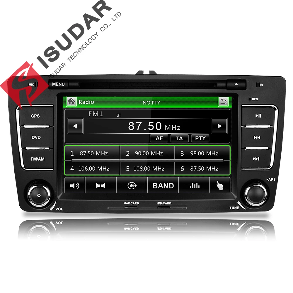 Isudar Автомагнитола с Сенсорным 7 Дюймовым Экраном Для Автомобилей с Поддержкой Canbus Bluetooth Ipod Радио RDS WIFI USB