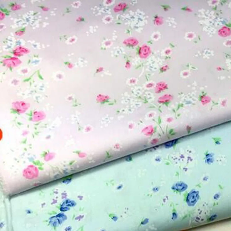 

Pretty 40x50cm Pink & Blue Blooming Small Flowers Fabric Bundle For DIY Sewing Fabric