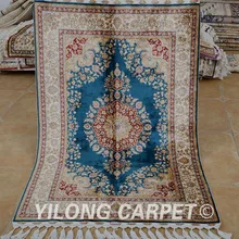 Yilong 3,4 'x5. 2' античный ковер тавризский Шелковый изысканный скидка синие ковры персидские шелковые(1752
