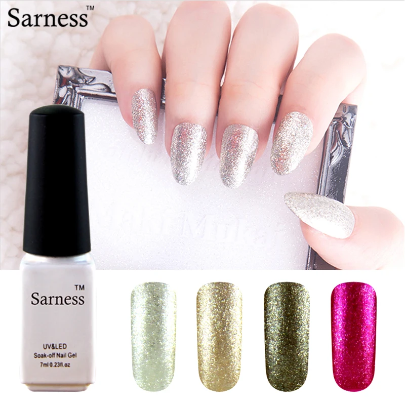 Sarness Gel Varnish Resin Varnish Glitter Platinum Squins Nail Gel Paint Art De Nails