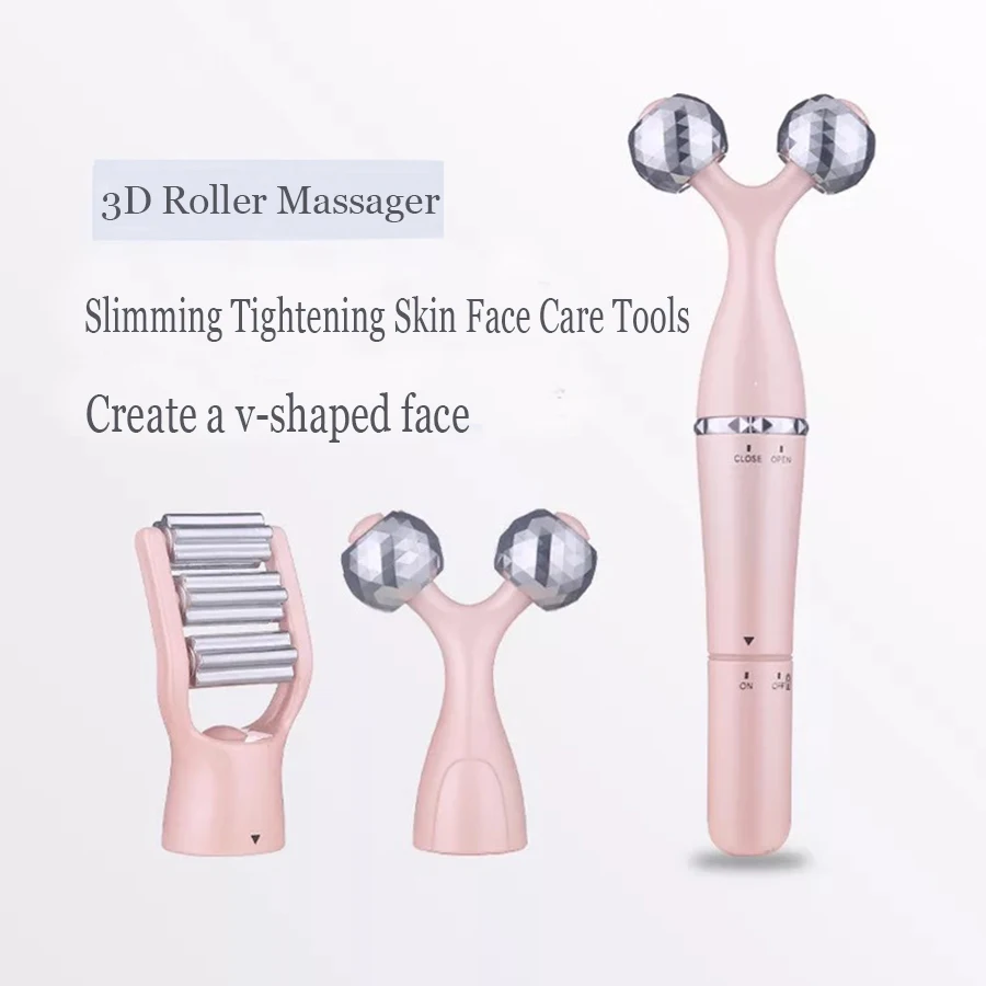  3in1 Face-lift Roller Massager For Face Lifting Wrinkle Remove Body Slimming Face Massage Instrumen