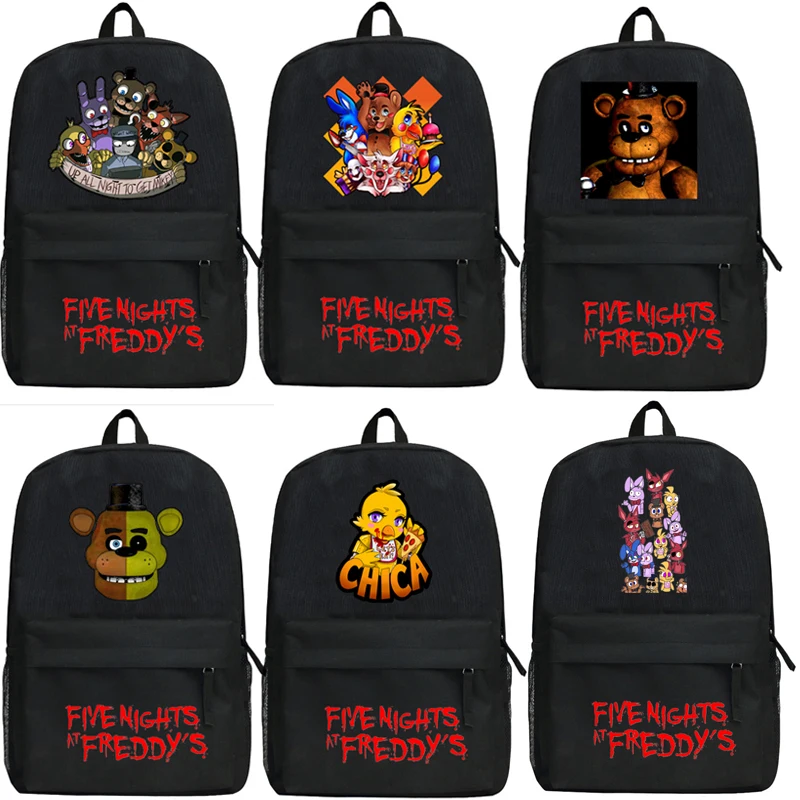 

Game Five Nights at Freddy's backpack Black Canvas Shoulder bag School Bag Travel bag Rucksacks 17 style