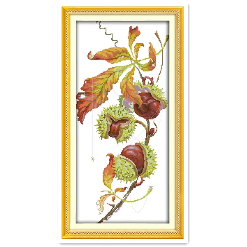 

Chestnut Tree Chinese Counted Cross Stitch Patterns Kit 11CT Printed On Canvas kits-for-embroidery DMC Cross Stitch Fabric