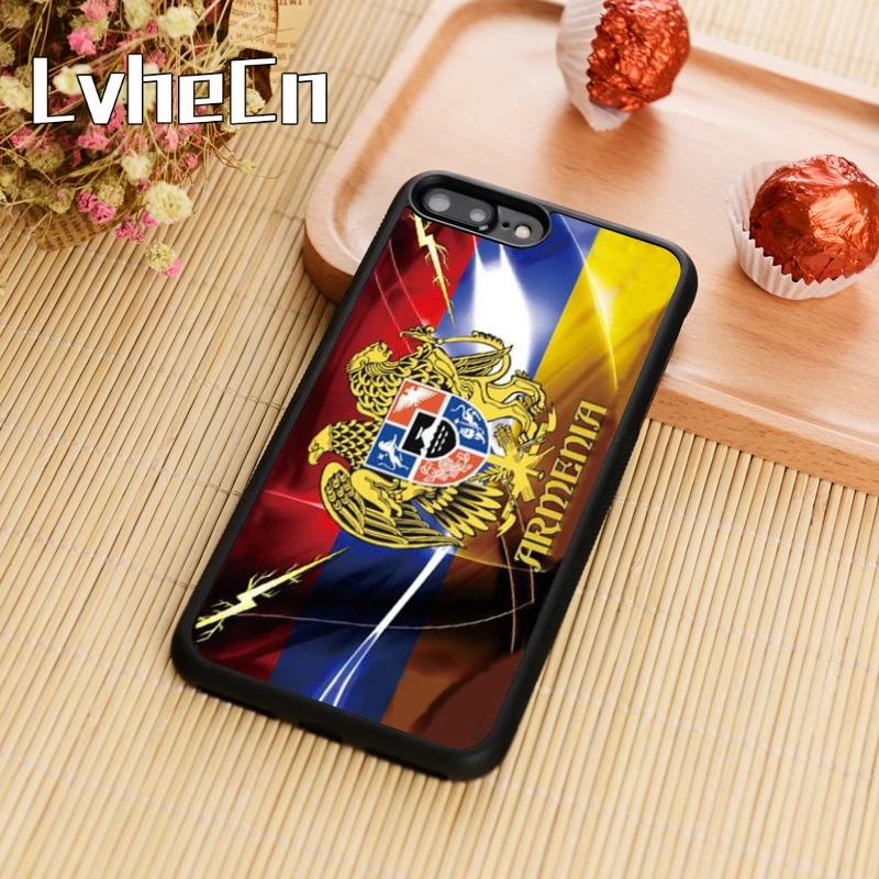 LvheCn Coque Armenia Flag coat of arms чехол для телефона с принтом iPhone 5 SE 6 6s 7 8 plus 10 X samsung Galaxy S6 S7 edge