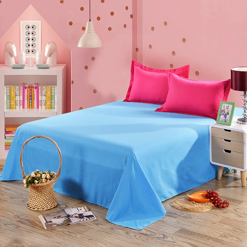 1 Piece Blue Color Flat Sheet For Kids Adults Single ...