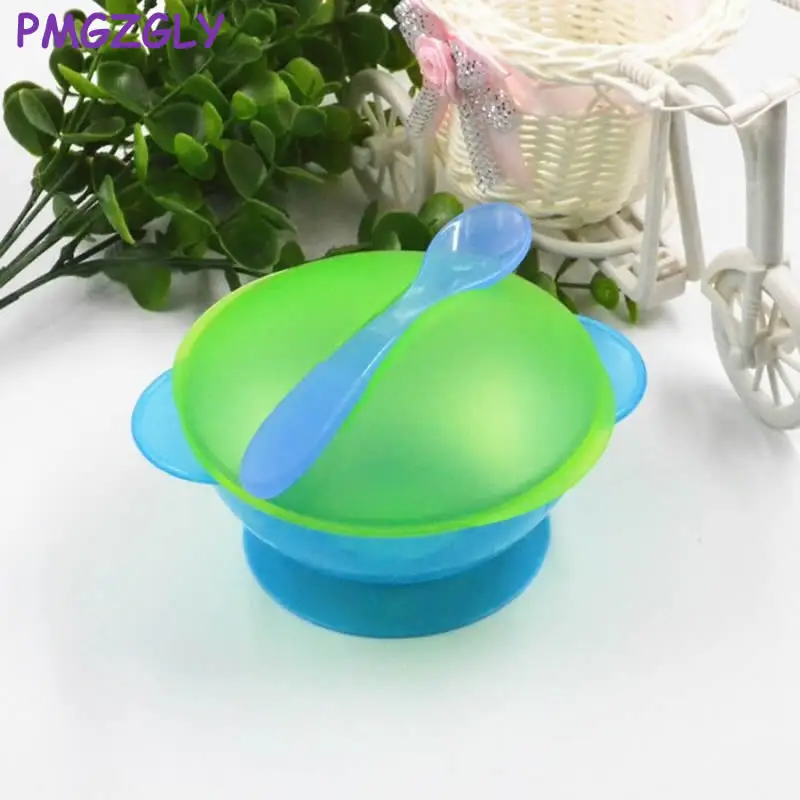

Feeding Dinnerware Set Utensils Baby Suction Cup Bowl Slip-resistant Tableware Baby Feeding Bowl Spoon+Bowl+Cover 3PC Kids Solid