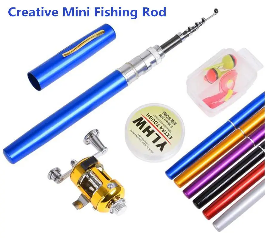 Монтажная Ручка Форма Рыболовная катушка с удилищем складной портативный карманный Телескопический Мини Удочка