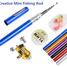 Монтажная Ручка Форма Рыболовная катушка с удилищем складной портативный карманный Телескопический Мини Удочка