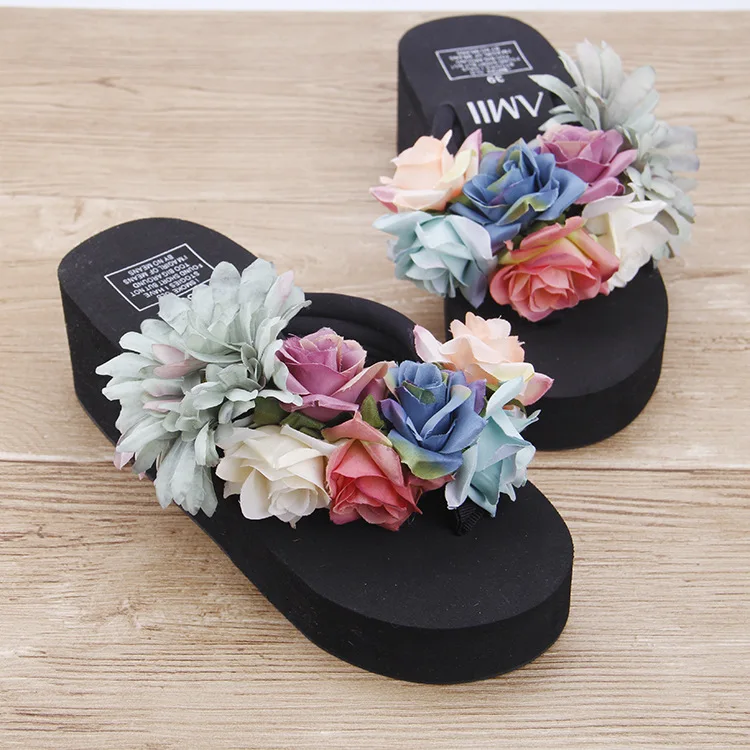 2016 Summer Roses Womens Comfort Sandals Sale Non-slip Fashion Beach Shoes Cheap Flip Flops Slippers46