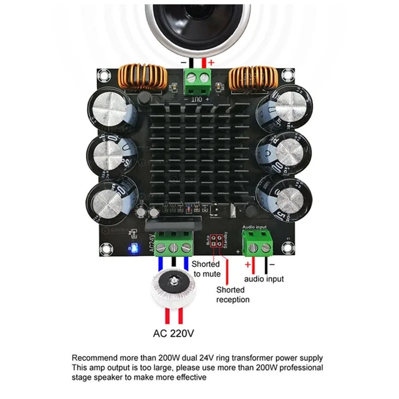 420 Вт tda8954 й BTL режим Hi Fi моно цифровой усилитель плата высокой мощности