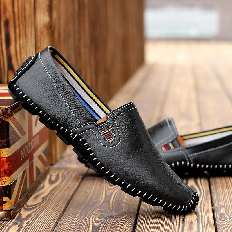 

2019 British fashion leisurely bean men's shoes light, breathable, car, sewing, driving, men's singles, men's shoes