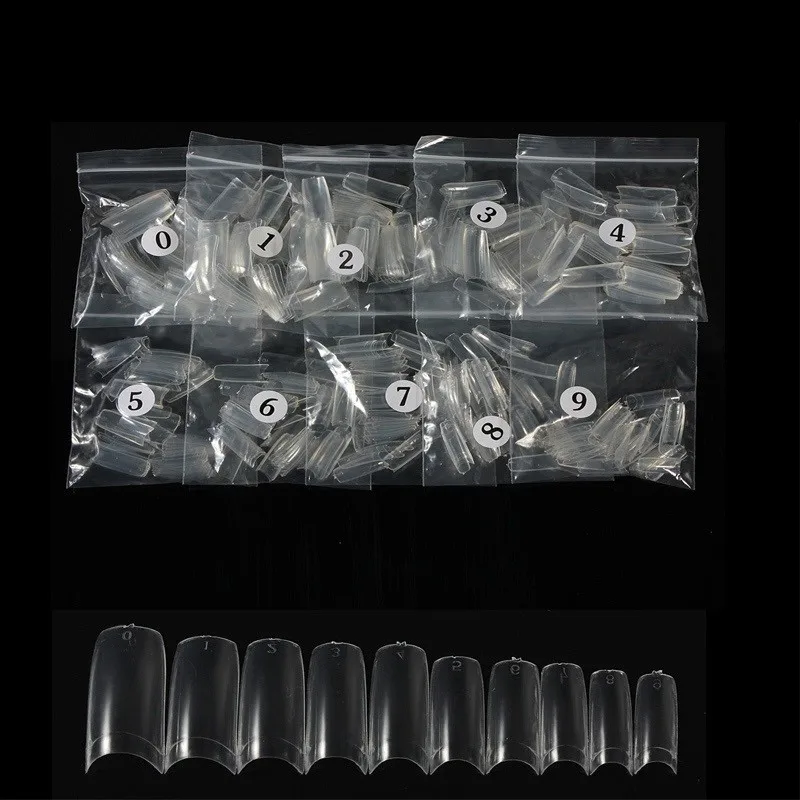 Французский 500 шт Прозрачный Полупрозрачный акриловый УФ-гель для маникюра поддельные накладные ногти инструменты для маникюра