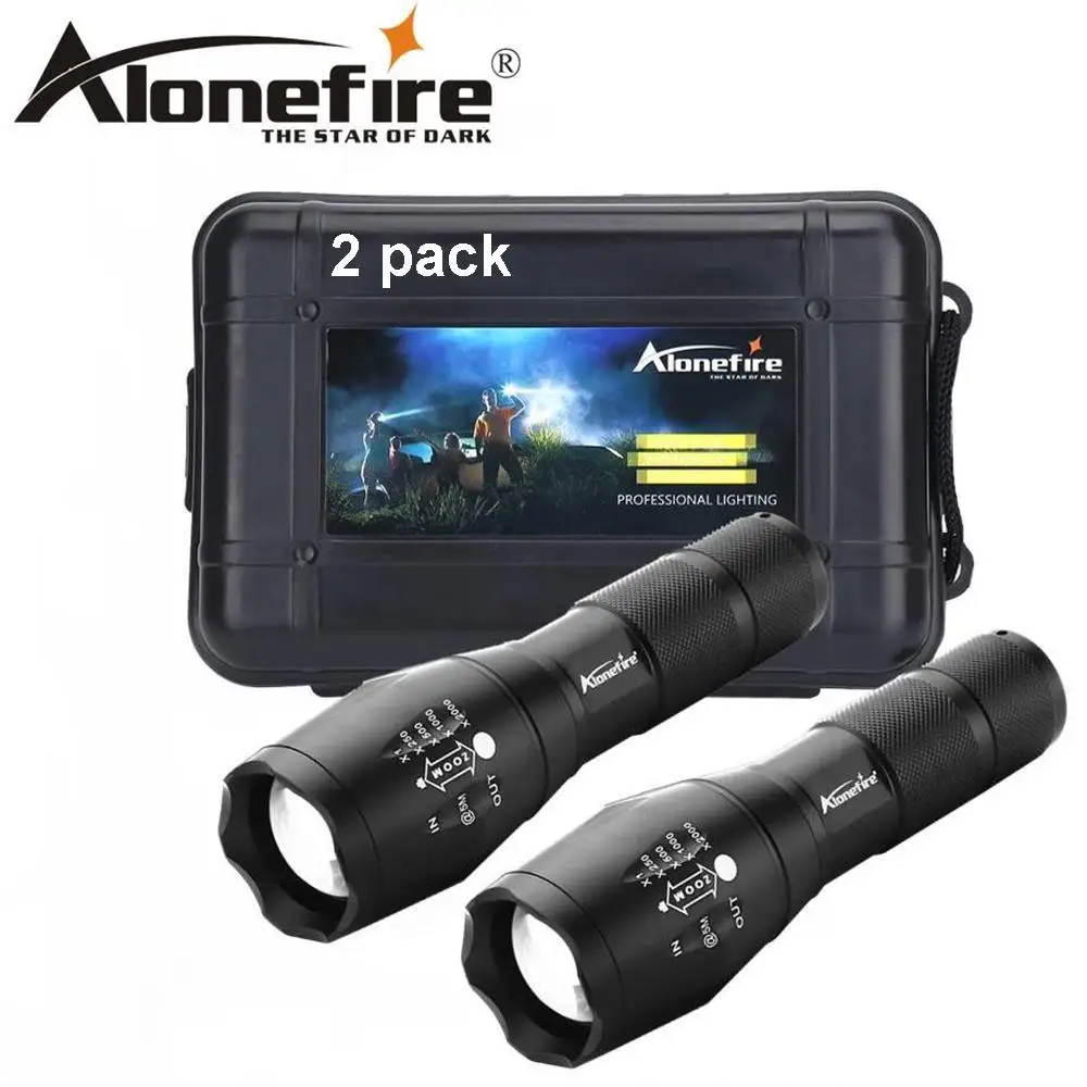 

AloneFire E17 2Pack 5000LM T6 LED Flashlight Zoomable Ultra Bright Handheld djustable Focus Adjustable Water Resistant Torch