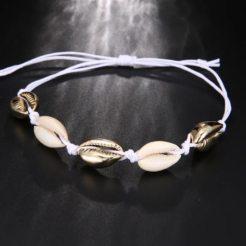 Boho Sea Shell ножные браслеты на босую ногу для женщин Seashell цепочка на лодыжку браслет на ногу серебро золото оболочки пляж лодыжки ювелирные изделия в стиле "Бохо"