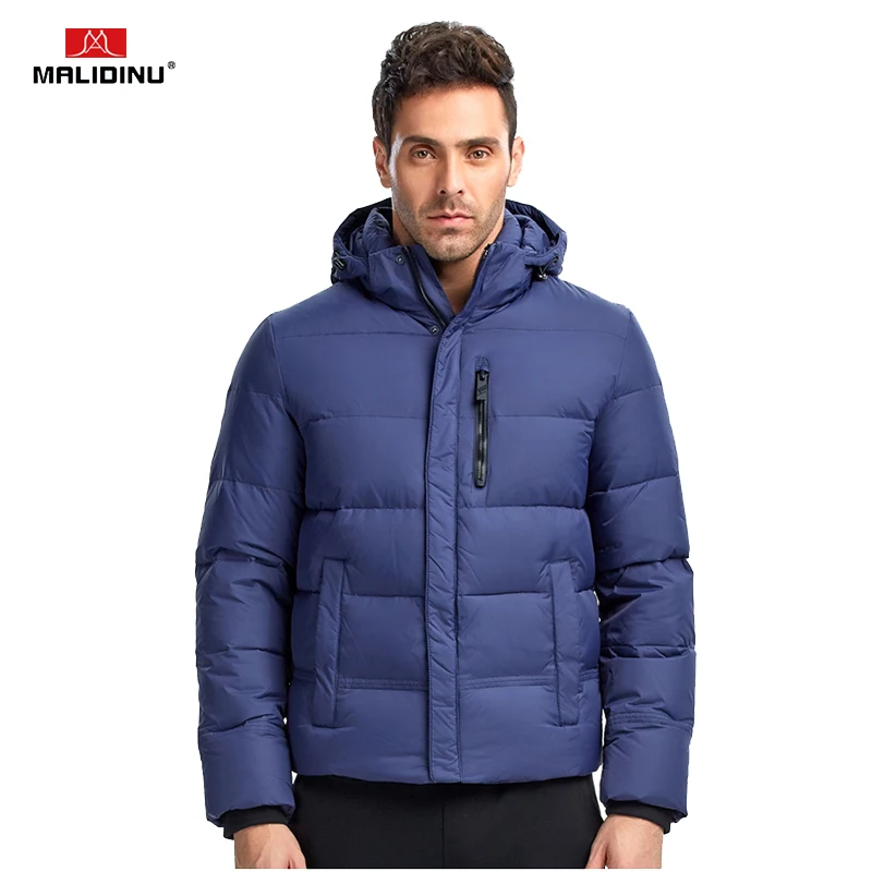 MALIDINU 2019 Down Jacket Men Winter Down Coat High Quality Brand Thick Warm Winter Jacket 70%White Duck Down Puffer Jacket Men