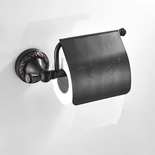 Держатель туалетной бумаги с крышкой для ванной комнаты-настенное крепление, ретро черный хром