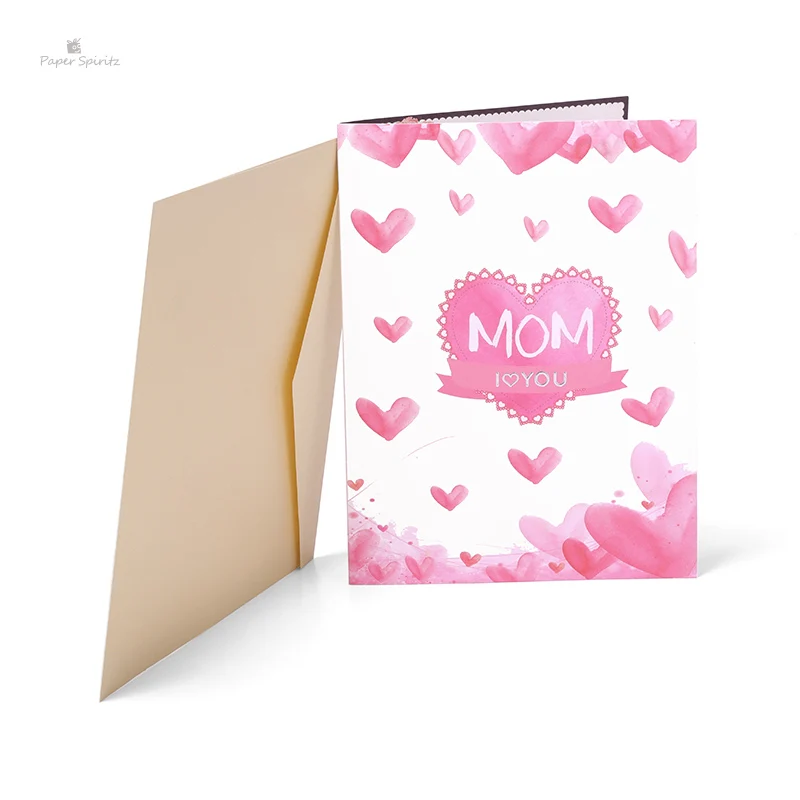 PAPER SPIRITZ Carnation bouquet 3D laser paper pop up card with blank envelope invitations greeting cards wedding invitation