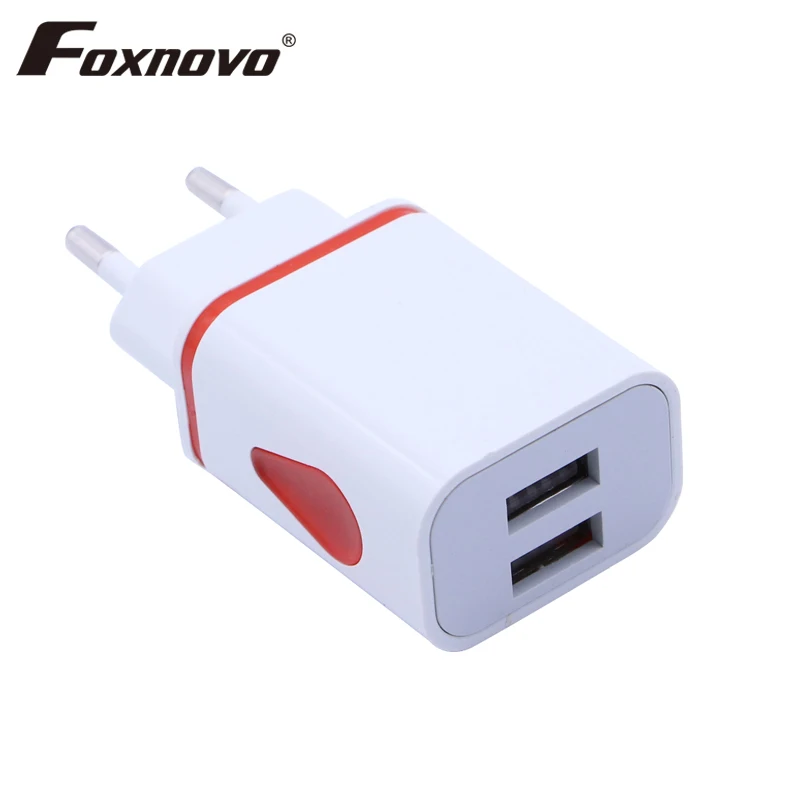 Foxnovo Universal Home Travel Charger Water Drop Shape EU Plug Dual USB