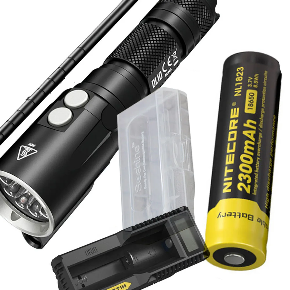 

NITECORE DL10 Diving Flashlight XP-L HI V3 LED MAX. 1000LM waterproof 30m diving light underwater torch + battery + charger