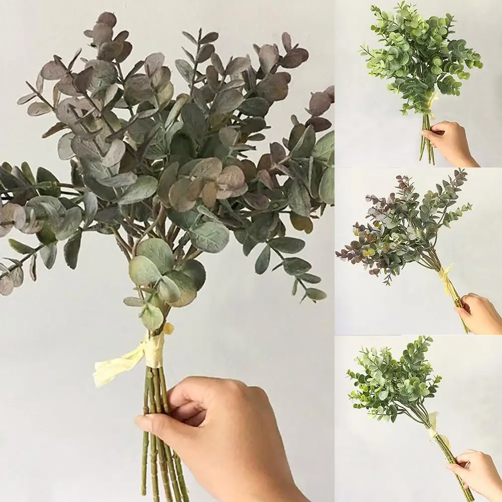 Hot 1 Bouquet Artificial Eucalyptus Leaf Fake Plant for Hot 1 Bouquet Artificial Eucalyptus Leaf Fake Plant for