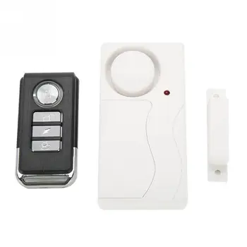 

Door Window Magnetic Contacts Set Wireless Sensor Detector Switch with Remote Controller White
