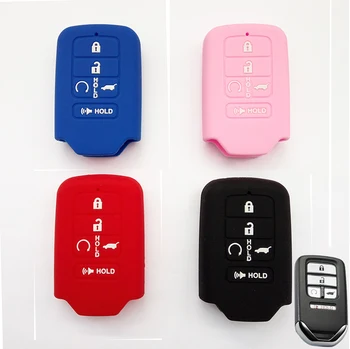 

5 BUTTONS SILICONE CAR KEYLESS SMART KEY FOB COVER FIT FOR 2015 2016 2017 HONDA CIVIC ACCORD PILOT REMOTE CASE HOLDER SHELL