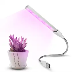 Светодиодный светать полный спектр fitolampy 3 Вт Алюминий USB светодиодный трубки DC5V ИК УФ комнатное растение лампы цветение Гидропоника