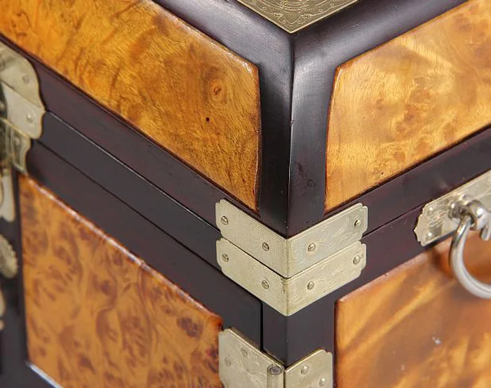 Бирманский Золотой камфоровый Органайзер косметический Чехол Коробка для хранения ювелирных изделий с эбеновой рамкой достойный коллекционный подарок