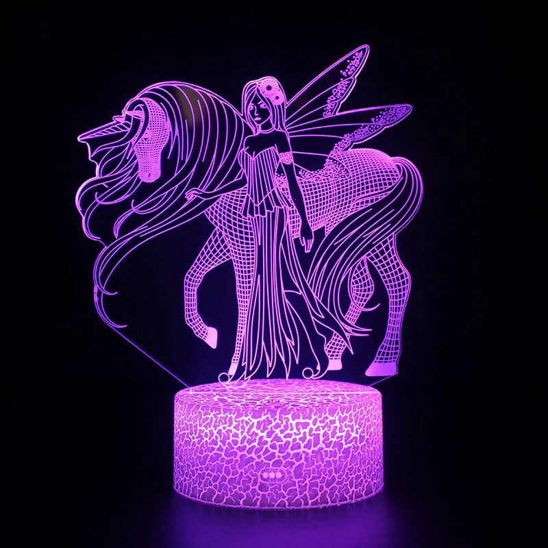 

Unicorn Night Light 3D Lamps Bedroom Lights 7 Colors Changing Lamps Christmas Gift for Kids Remote Control Lights for Children