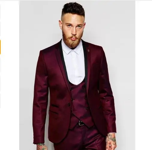 Высококачественный Блейзер, сшитый на заказ, мужские костюмы, приталенный, Terno, 3 предмета(пиджак+ брюки+ жилет+ галстук), костюм с острым отворотом, Homme, приталенный