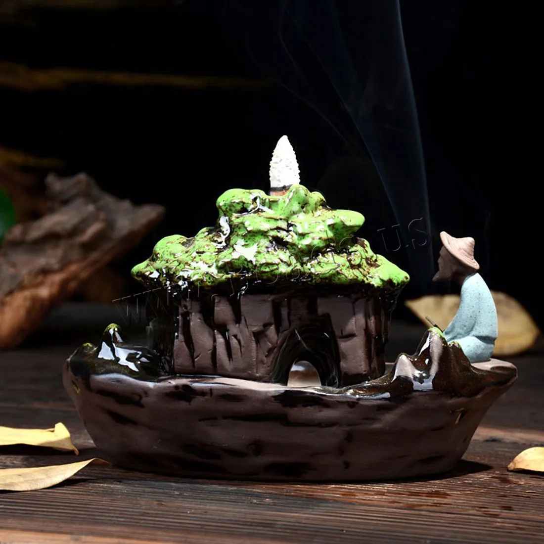 The Old Man Fishing Incense Burner Smoke Waterfall Backflow Incense Stick Holder Censer Gift Ornaments Fashion Simple Home Decor