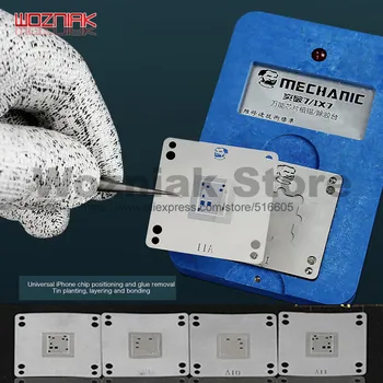 

MECHANIC CPU NAND Chip planting heating platform for IPHONE BGA A8 A9 A10 A11 A12 Positioning steel net Repair Remove glue