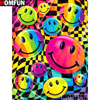 

HOMFUN Full Square/Round Drill 5D DIY Diamond Painting "Smiley pattern" Embroidery Cross Stitch 5D Home Decor Gift A14732