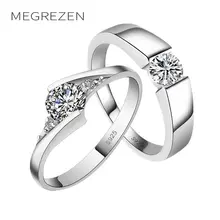 ФОТО Charm Love Heart Wedding Ring Pair Of Couple Rings Rhinestone  Love Silver Jewelry  Men Women ValentineS Day A012