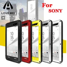 Любовь Мэй мощный падения грязи сопротивление воды Gorilla Glass + Алюминий металла Панцири чехол для Sony Xperia Z3 Z4 Z5 /XA1 Ultra/M5/T2