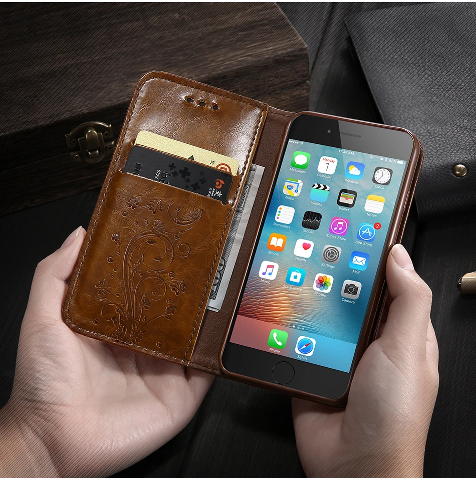 Case For iPhone 6 s 7Plus Woman Luxury Cover Flip Cases For Samsung Galaxy S6 S7 Edge (5)