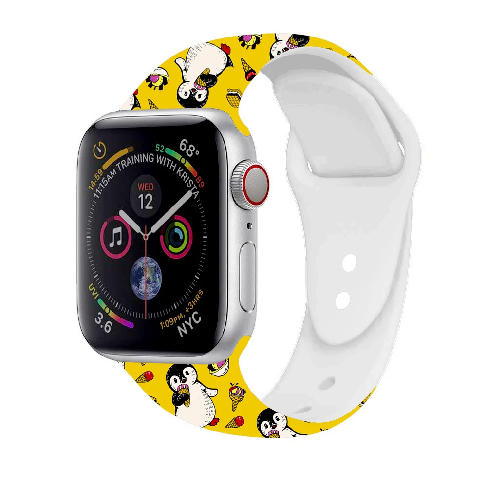 Мягкий силиконовый ремешок для apple watch series 5, 4, 3, 2, 1, iWatch, браслет для apple watch 38 мм, 42 мм, 40 мм, 44 мм, спортивный ремешок