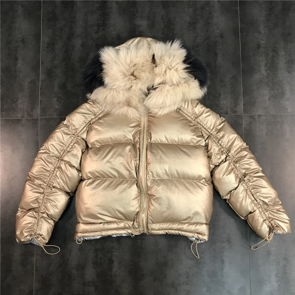 Col Dés rose Nouvelle Correspondance Fourrure 2018 or Mode Noir Couleurs Lumineux Coton face Hiver Chaud Veste De Double Des Parka wq5wI8xH