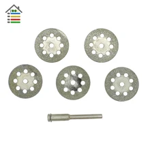 5pc 22mm Mini Diamond Grinding Wheel Blades Saw Sharpen Cutting Disc Cut Off With 3mm Rod Abrasive Disks Rotary Tools For Dremel