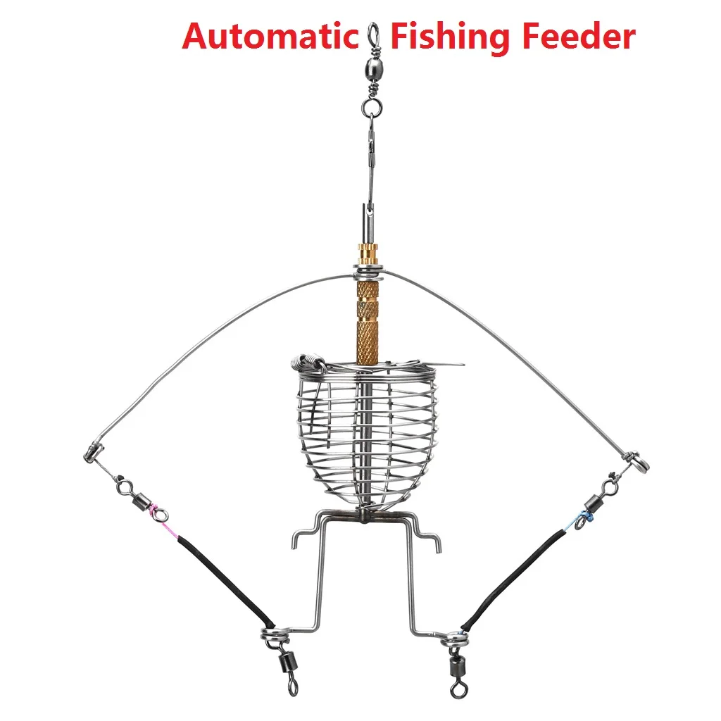 

Fishing Feeder Automatic Tackle Multi Functional Launcher Trap Spring Cage Hook