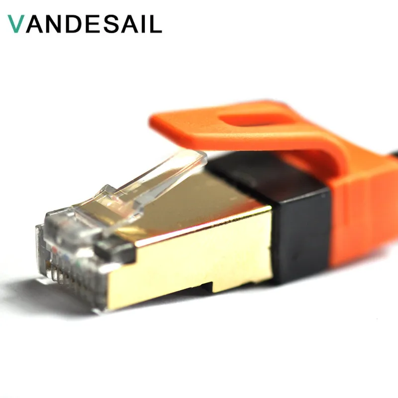 Vandesail Плетеный Нейлоновый CAT7 Ethernet Кабель 30 м 50 LAN Сети Плоский STP RJ45 Патч Корд