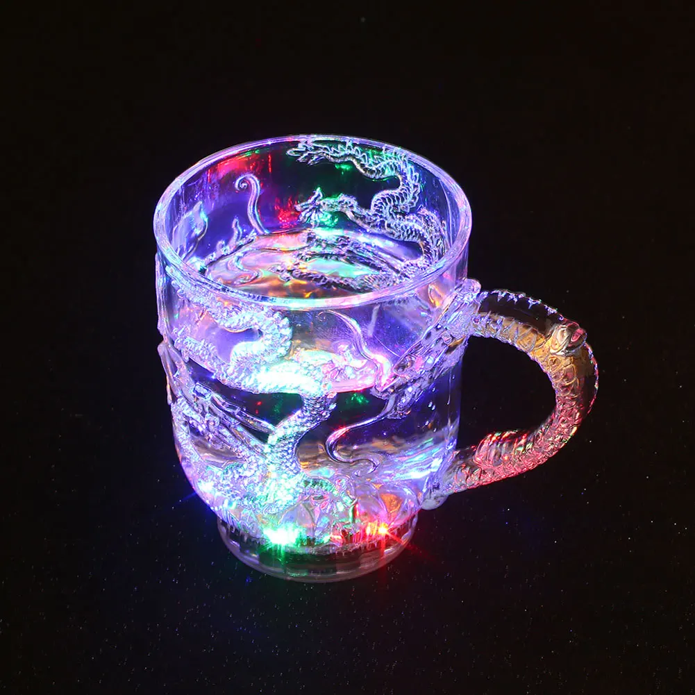 Светящаяся пивная чашка светодиодный светильник для вина китайский дракон креативный Декор подарок свадебный бар праздничный реквизит светящиеся игрушки