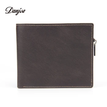 

DANJUE Genuine Leather Men Wallets Short Male Purse With Coin Pocket Card Holder Brand Trifold Wallet Men Clutch Money Bag