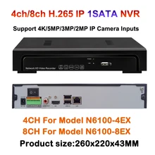 4CH 8CH H.265 CCTV 1SATA NVR Max 4K 1080P Output 4MP IP Security Network Recorder 4ch 5MP / 8CH 4MP IP Camera Record Onvif P2p