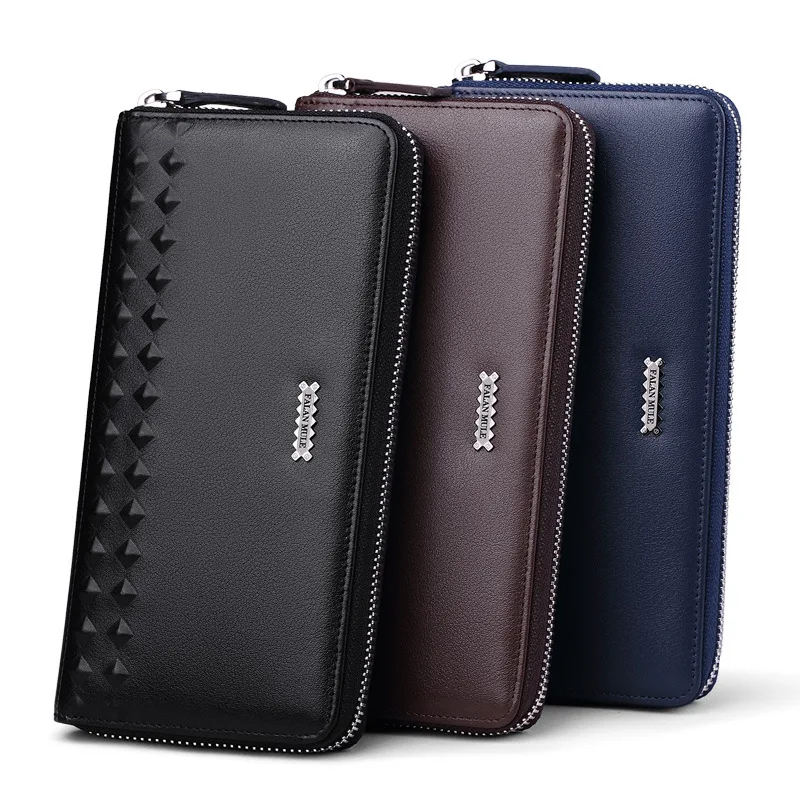 

Men's Genuine Leather Long Wallet Cover Foldable Credit Card Holder Multifunctional Business Clutch Standard Wallet carteira