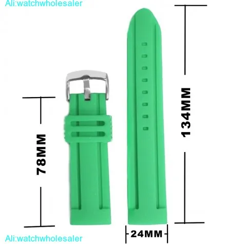 24mm Aqua Color Silicone Jelly Rubber Ladies Men Watch Band Straps WB1072P24JB