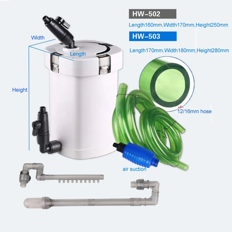 

Sunsun HW-502 HW-503 with Built-in 5W Water Pump Aquarium Fish Tank Complete Set External Filter Canister