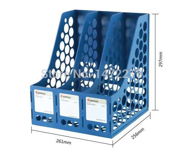 Comix B2173 лотки для документов хозяйственные Держатели Файлов, держатели для документов 3 решетки, цвет: синий, серый, цвет случайный
