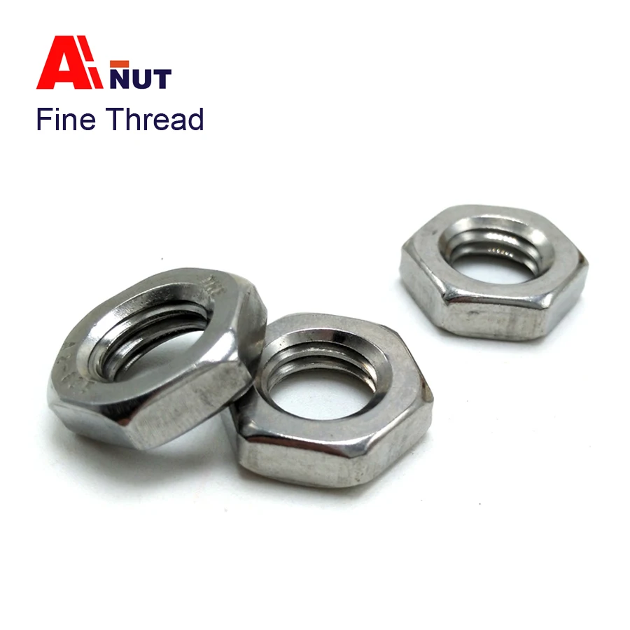 m6 M30 fine thread thin nut , 304 stainless steel hexagon thin nuts