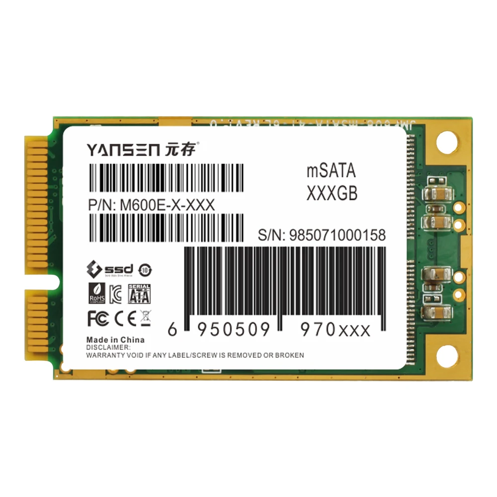 YANSEN Enterprise Industrial Grade 256GB 512GB mSATA SSD